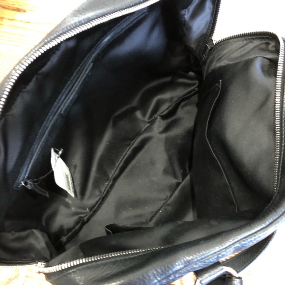 YSL Black Leather Buckle Handbag with Top Zipper - Picture 6 of 16